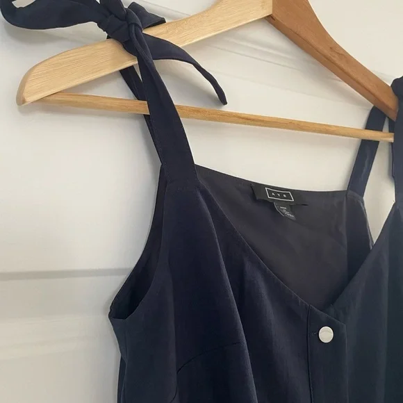 AYR The Daze Button-Down Midi Dress, Navy, XS - Picture 4 of 8
